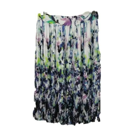 Liz Claiborne Dresses & Skirts - Liz Claiborne Pleated Midi Skirt Women Size M Purple Multicolor Pull-on Easter